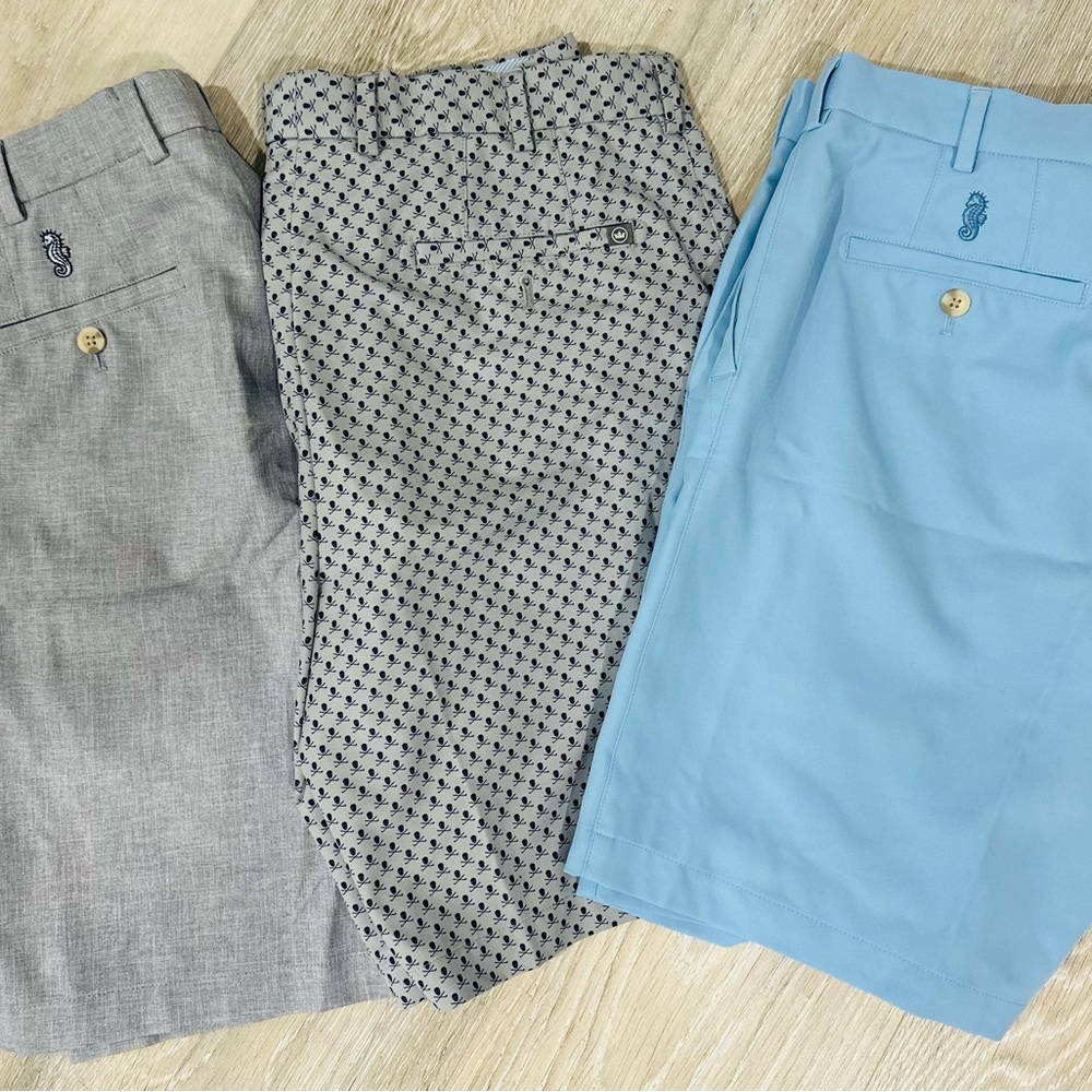 Peter Millar Golf Dry-fit Lot 3 Skull, Grey, Blue, Shorts 34 - Picture 16 of 16